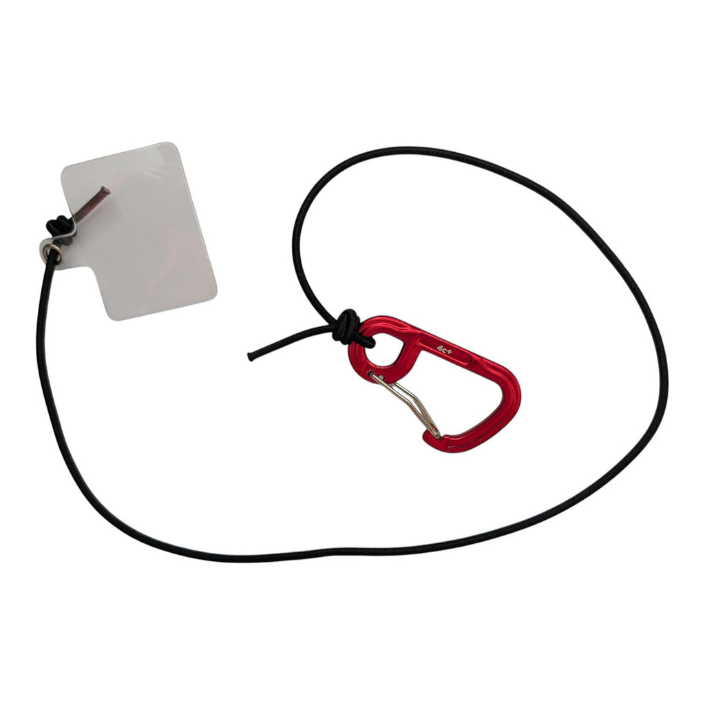 Leash Oops! avec mousqueton rouge et pastille d'ancrage universelle pour coque