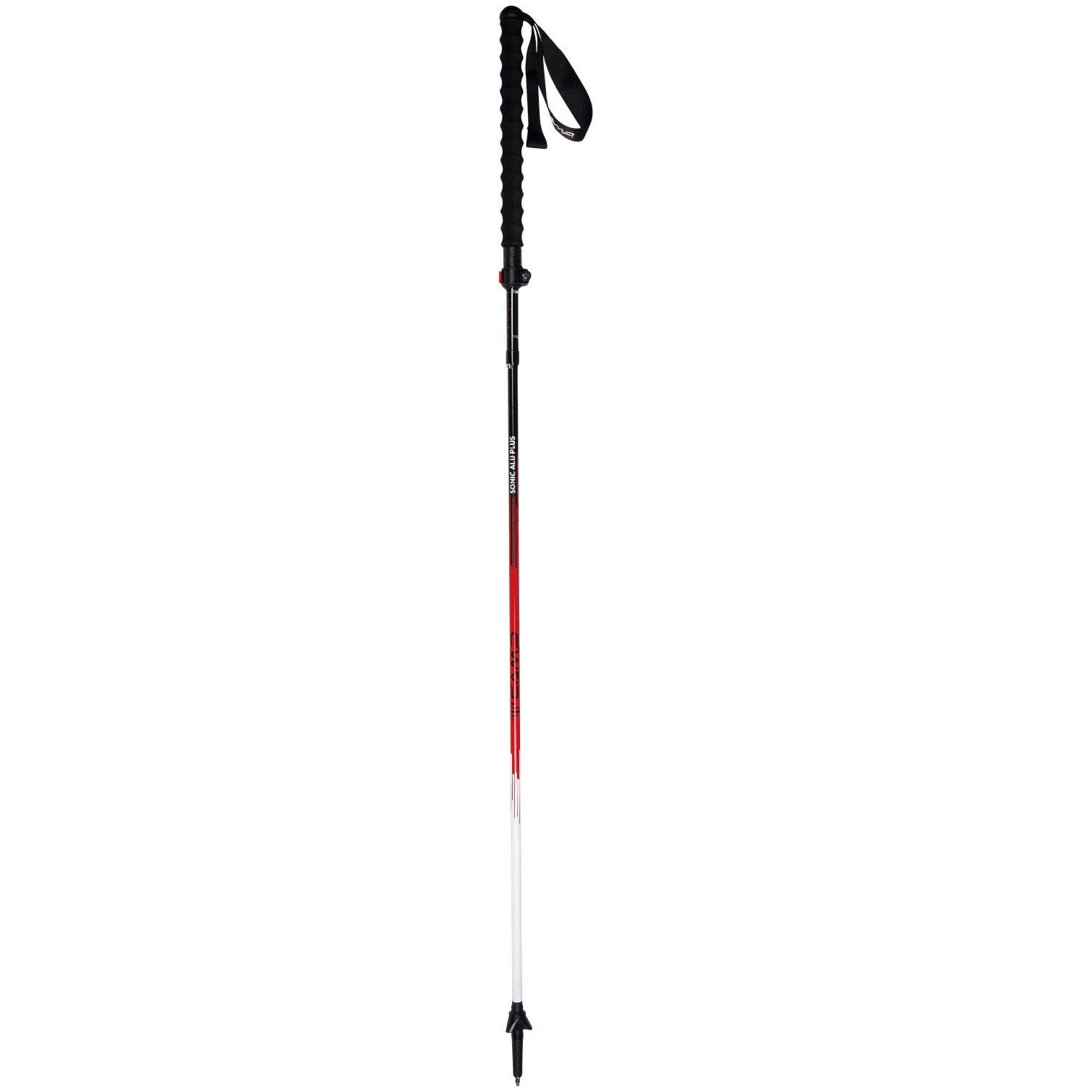 Bâtons de trekking pliables CAMP SONIC ALU PLUS déployés, réglables de 115 à 135 cm pour la randonnée, le trail et la montagne.