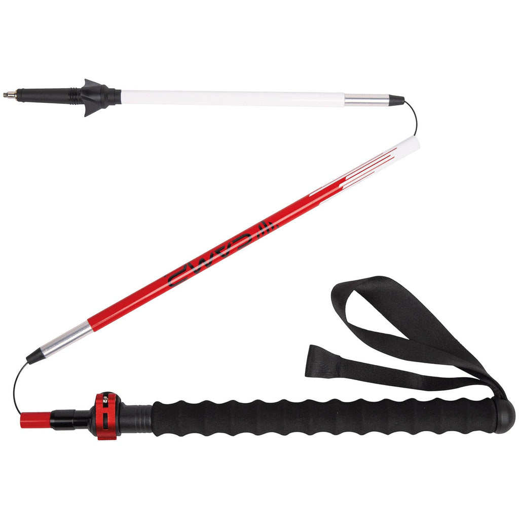 Paire de bâtons de trekking pliables CAMP SONIC ALU PLUS en aluminium avec poignée longue en mousse et dragonnes réglables.