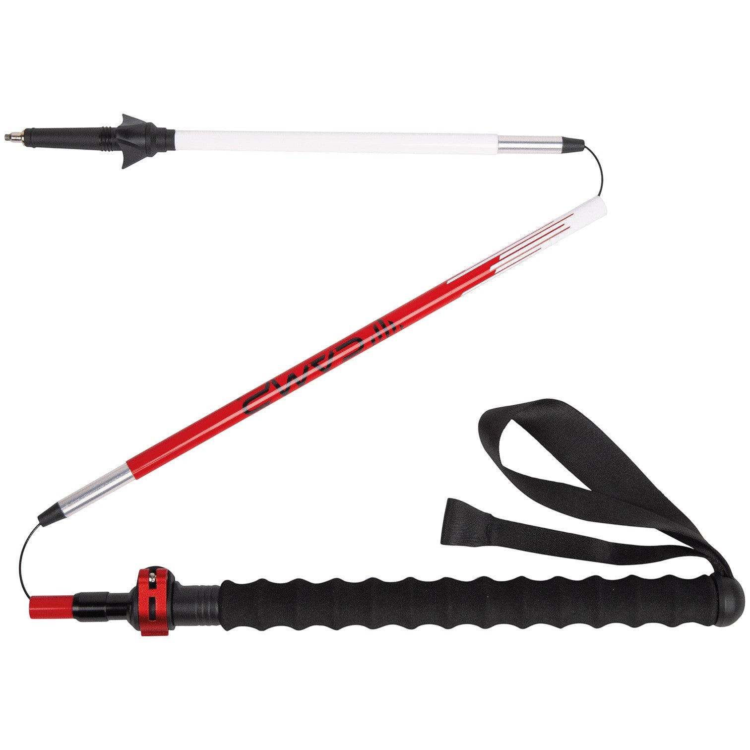 Paire de bâtons de trekking pliables CAMP SONIC ALU PLUS en aluminium avec poignée longue en mousse et dragonnes réglables.