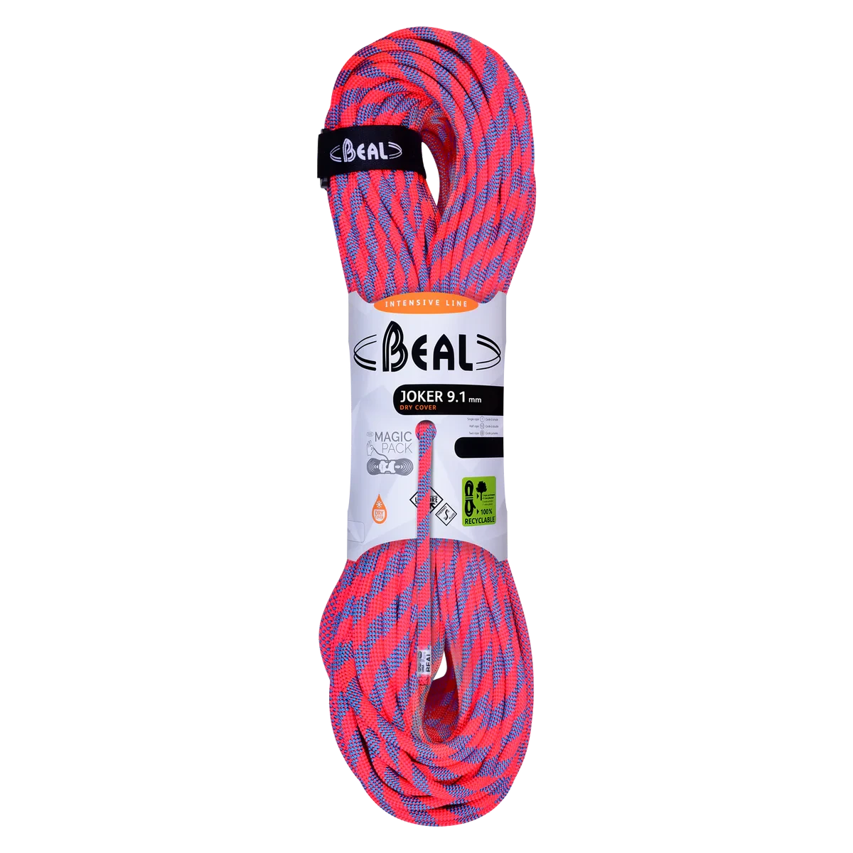 Corde Beal Joker 9,1 mm Control Safe avec repère central pour extra sécurité pour l'escalade sportive. Seulement disponible en 100m.