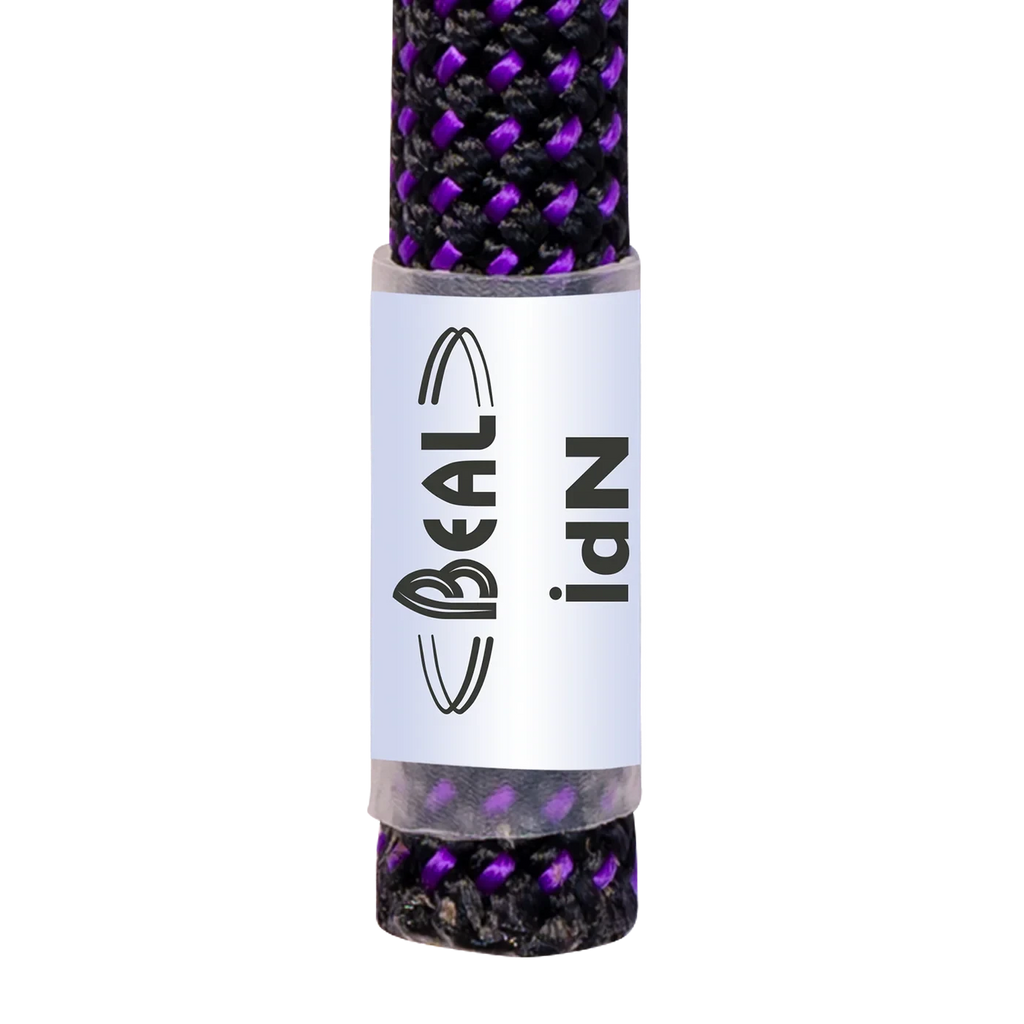 Étiquette iDN de la corde Beal Joker 9,1 mm permettant l'identification et la traçabilité de la corde.