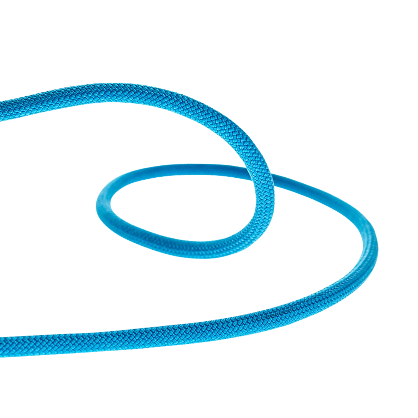 Détail de la gaine de la corde Beal Opera 8,5 mm bleue avec construction légère et résistante.
