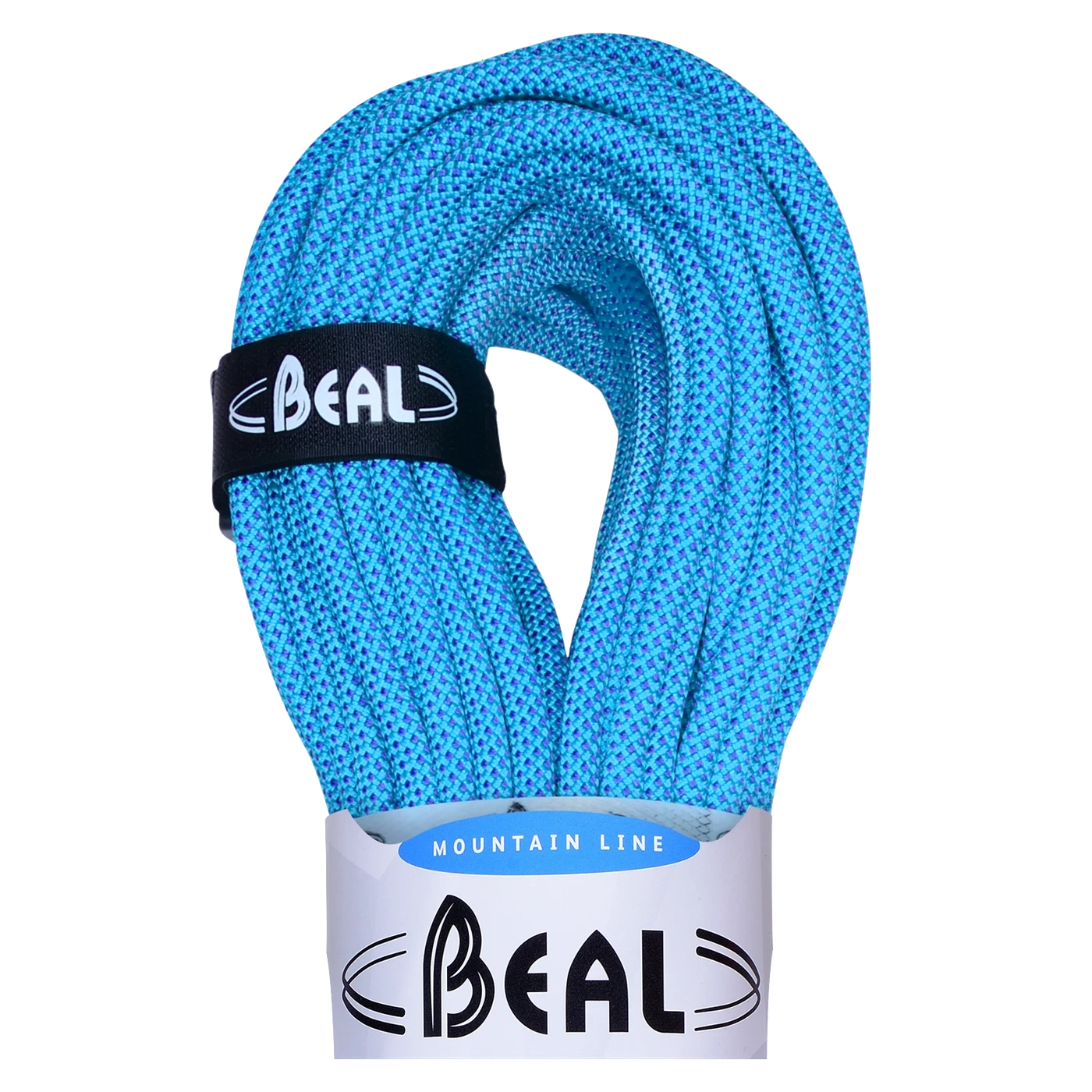 Détail de la corde Beal Opera 8,5 mm Golden Dry bleue avec gaine résistante et construction ultralégère.