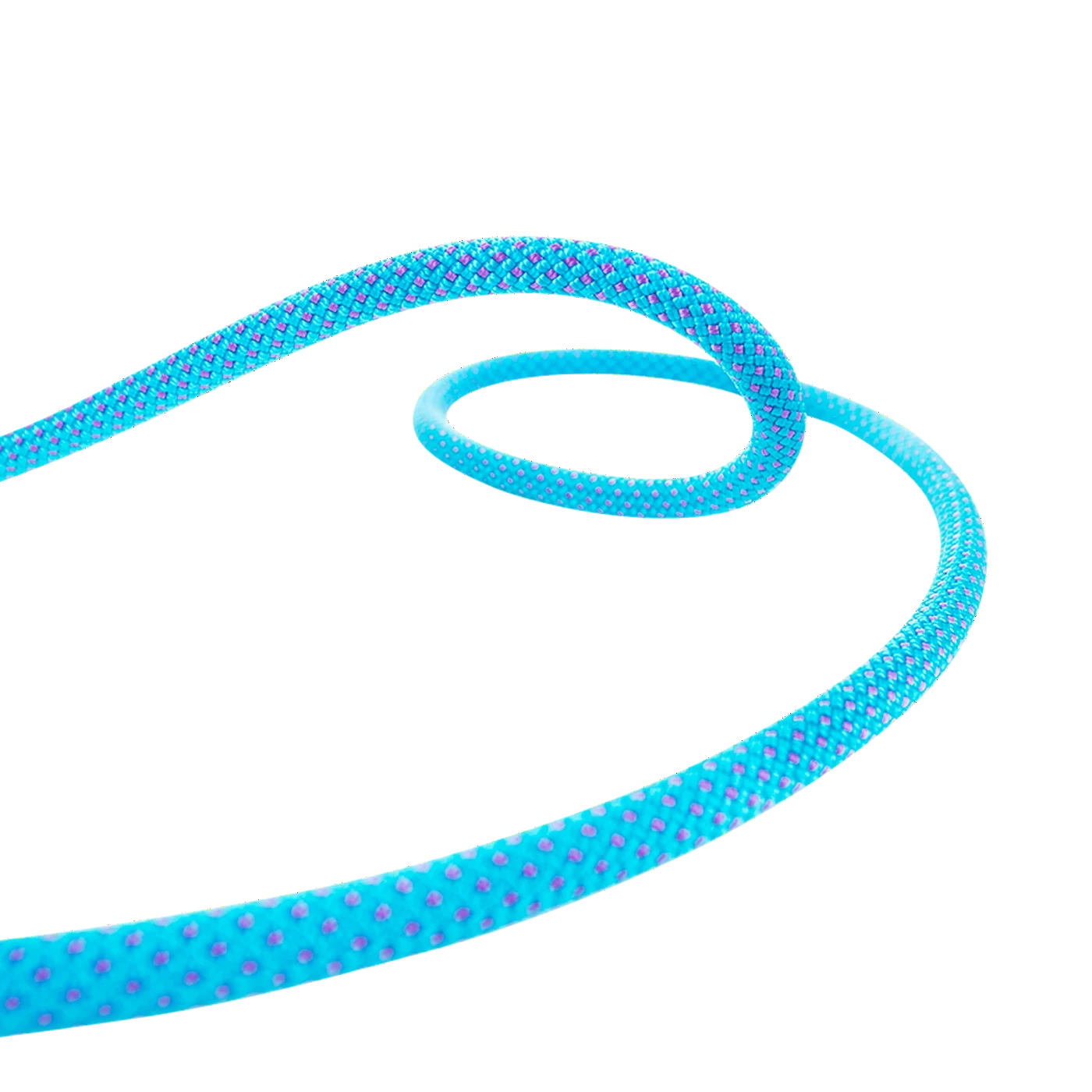 Détail du tressage de la corde Beal Opera 8,5 mm Golden Dry bleue ultralégère pour escalade et alpinisme.