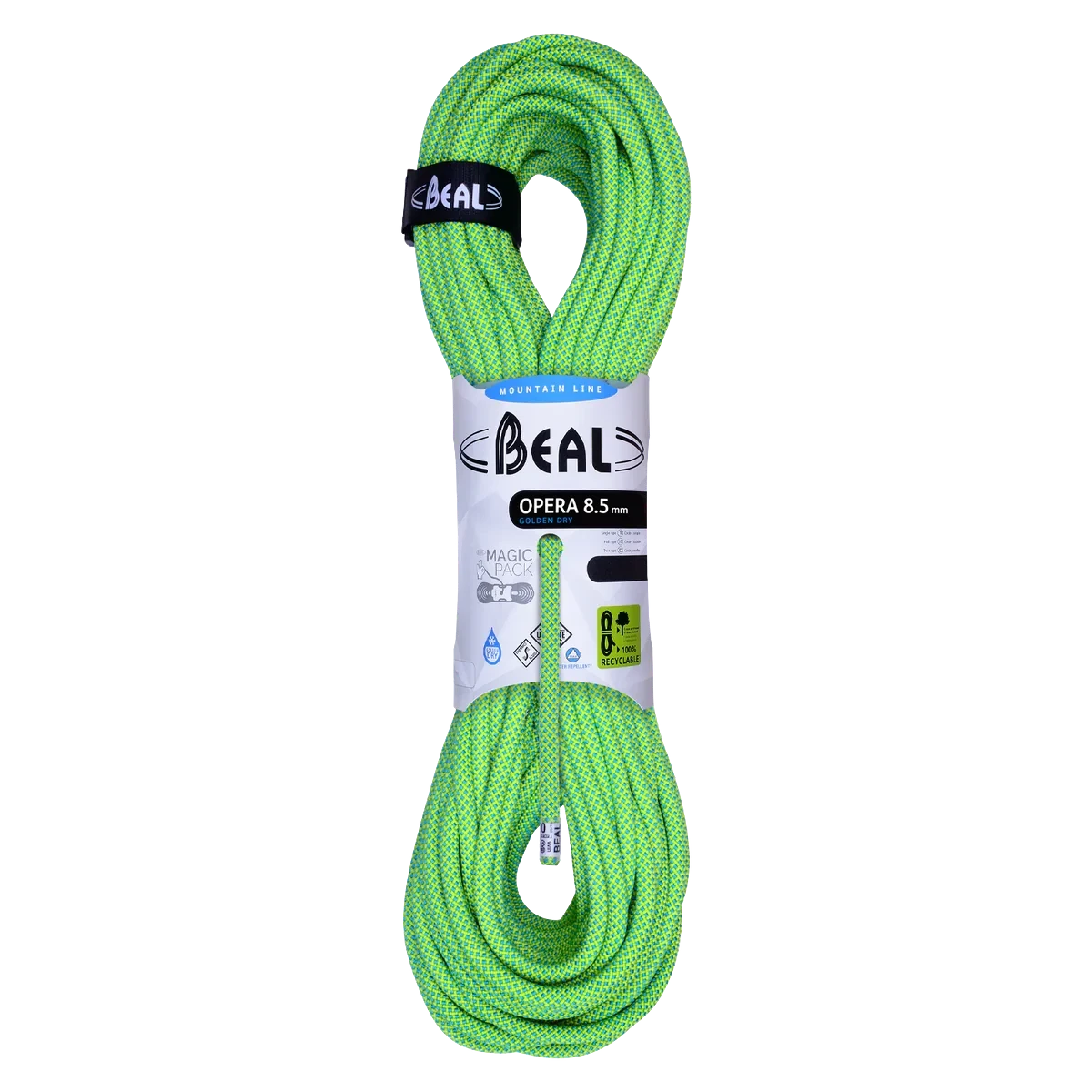 Corde Beal Opera 8,5 mm ultralégère pour escalade sportive, grandes voies et alpinisme.