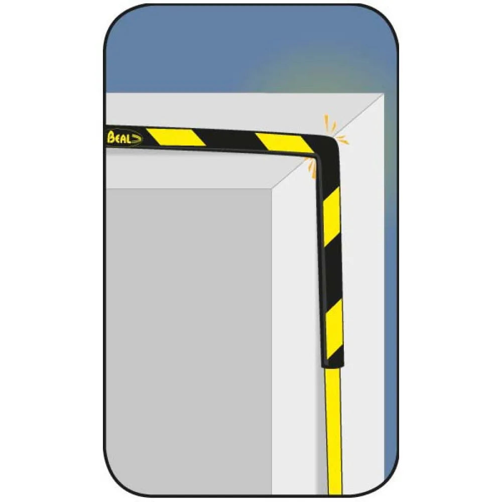 Protection de corde Beal Magnetic Protector II installée autour d'une arête, illustration du positionnement