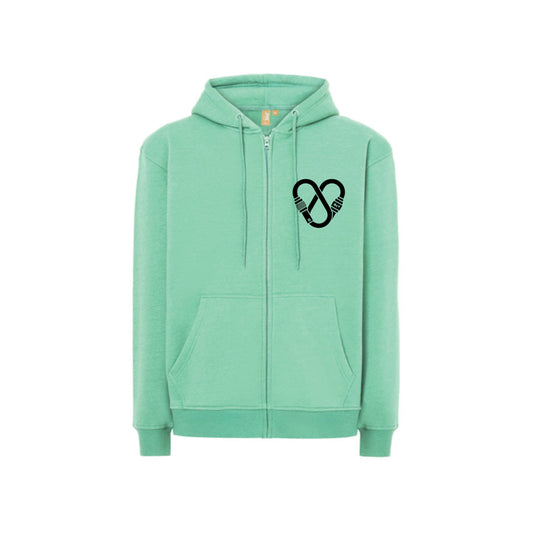 Unisex-Pullover mit Reißverschluss und Herzmotiv