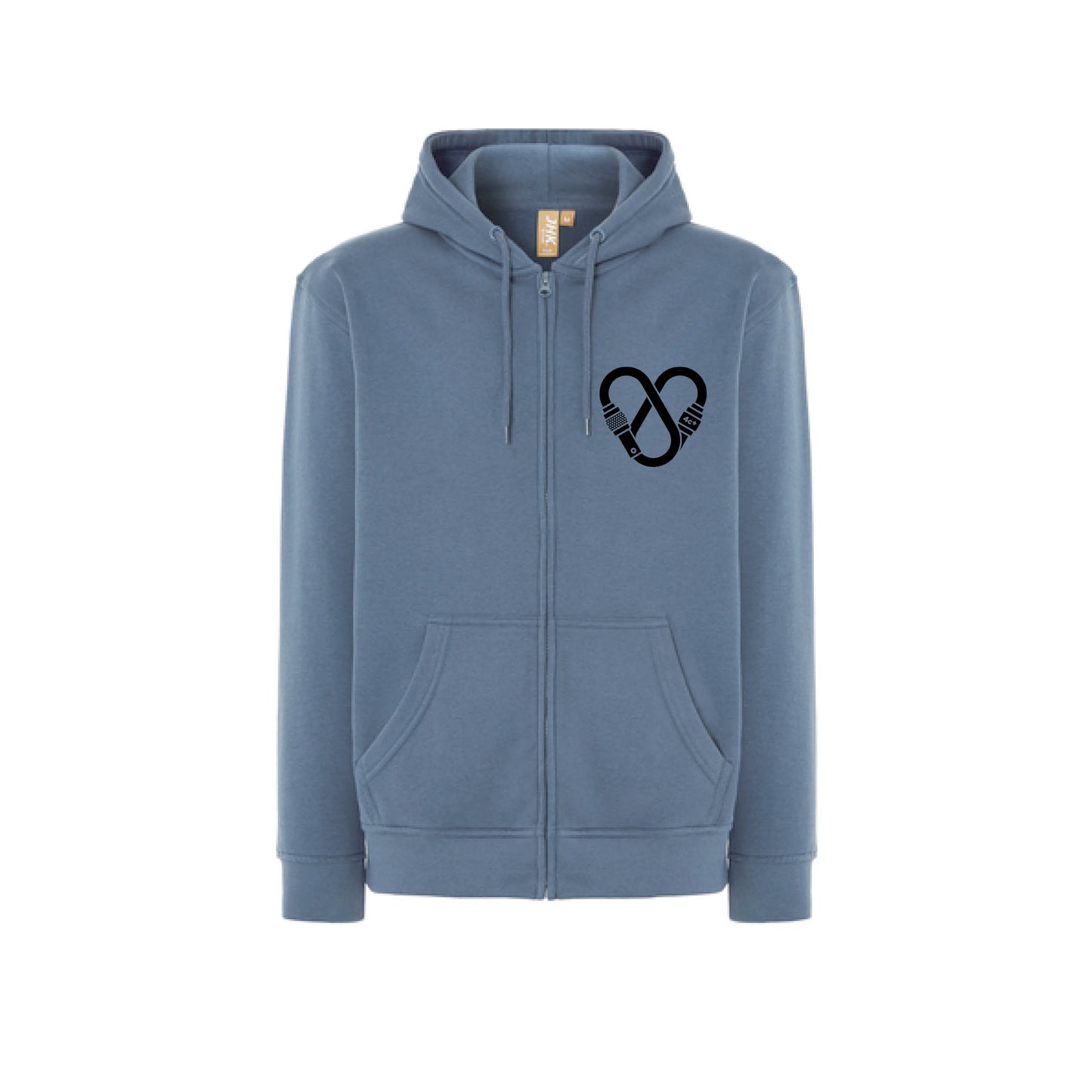 Unisex-Pullover mit Reißverschluss und Herzmotiv