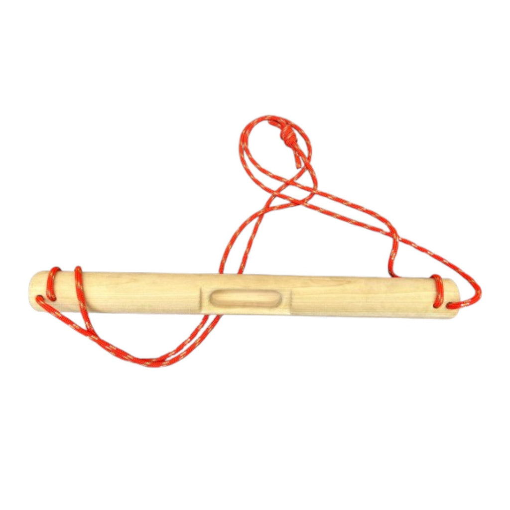 Poutre d'escalade portable 4c+ en bois avec cordelette, idéale pour l'échauffement des doigts et l'entraînement en falaise ou à la maison.
