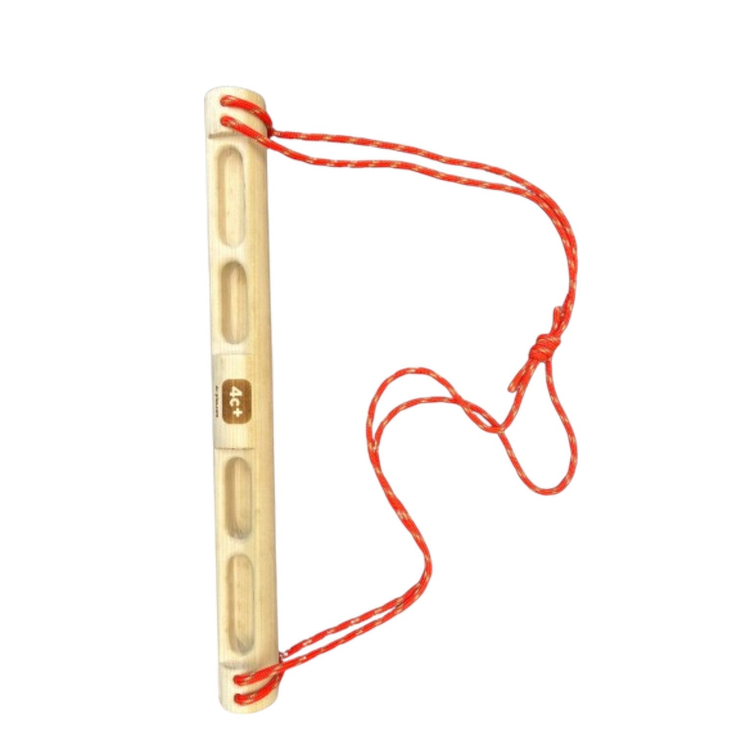 Poutre portable 4c+ en bois pour escalade avec plusieurs préhensions, conçue pour s'échauffer et s'entraîner partout.