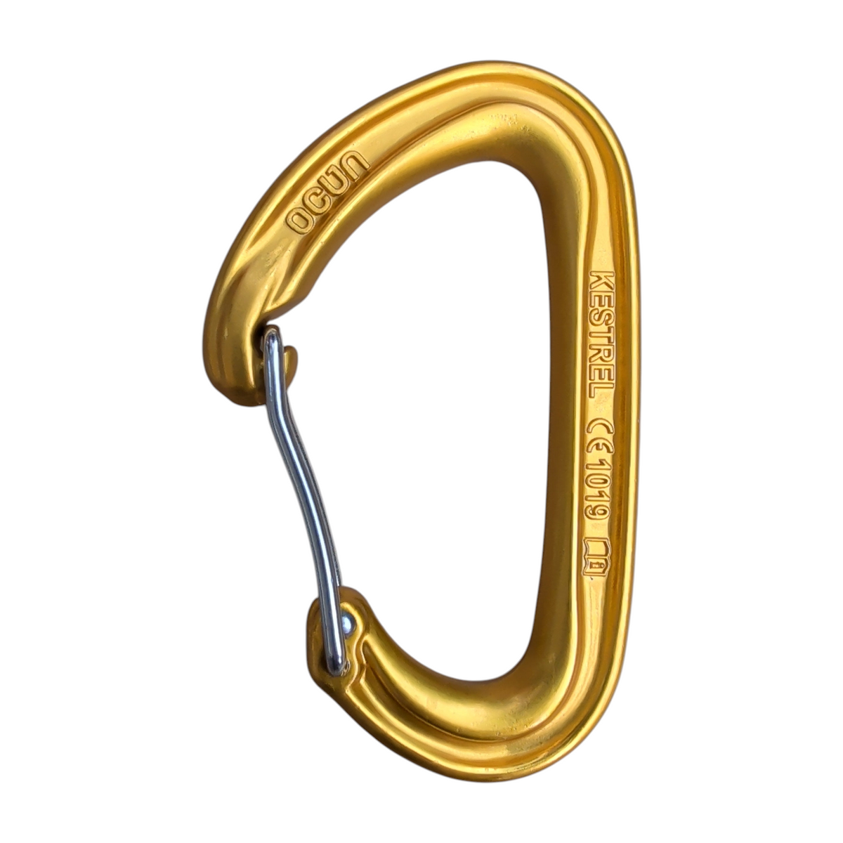 Yellow Ocun Kestrel Wire Gate climbing carabiner, sold by 4c+
