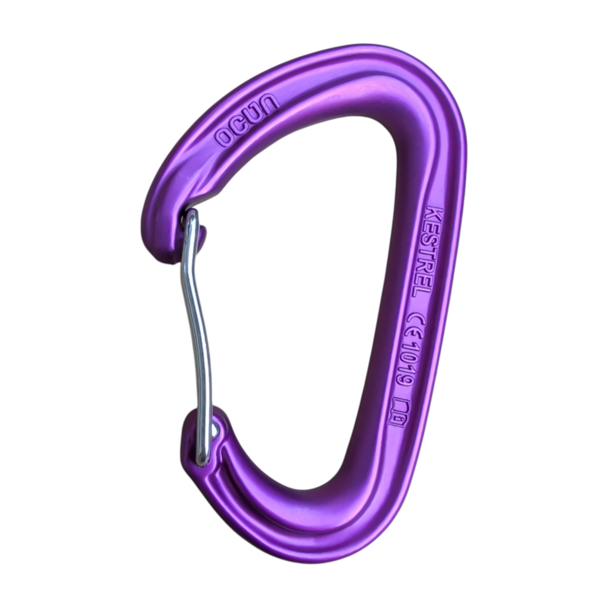Purple Ocun Kestrel Wire Gate climbing carabiner, sold by 4c+, ideal for lightweight quickdraws