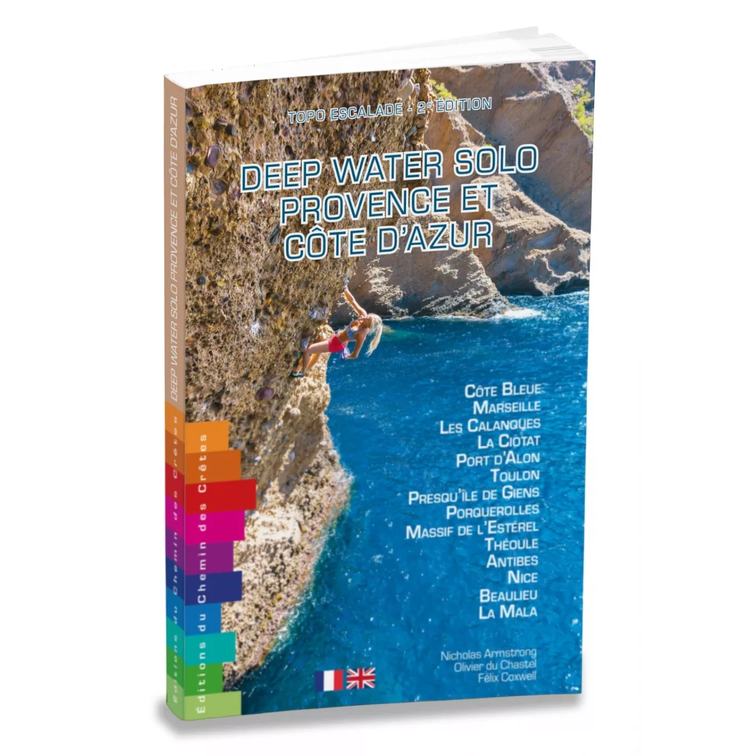 Topo d'escalade Deep Water Solo Provence et Côte d'Azur présentant les principaux sites de psicobloc entre Marseille, les Calanques, Toulon et Nice.